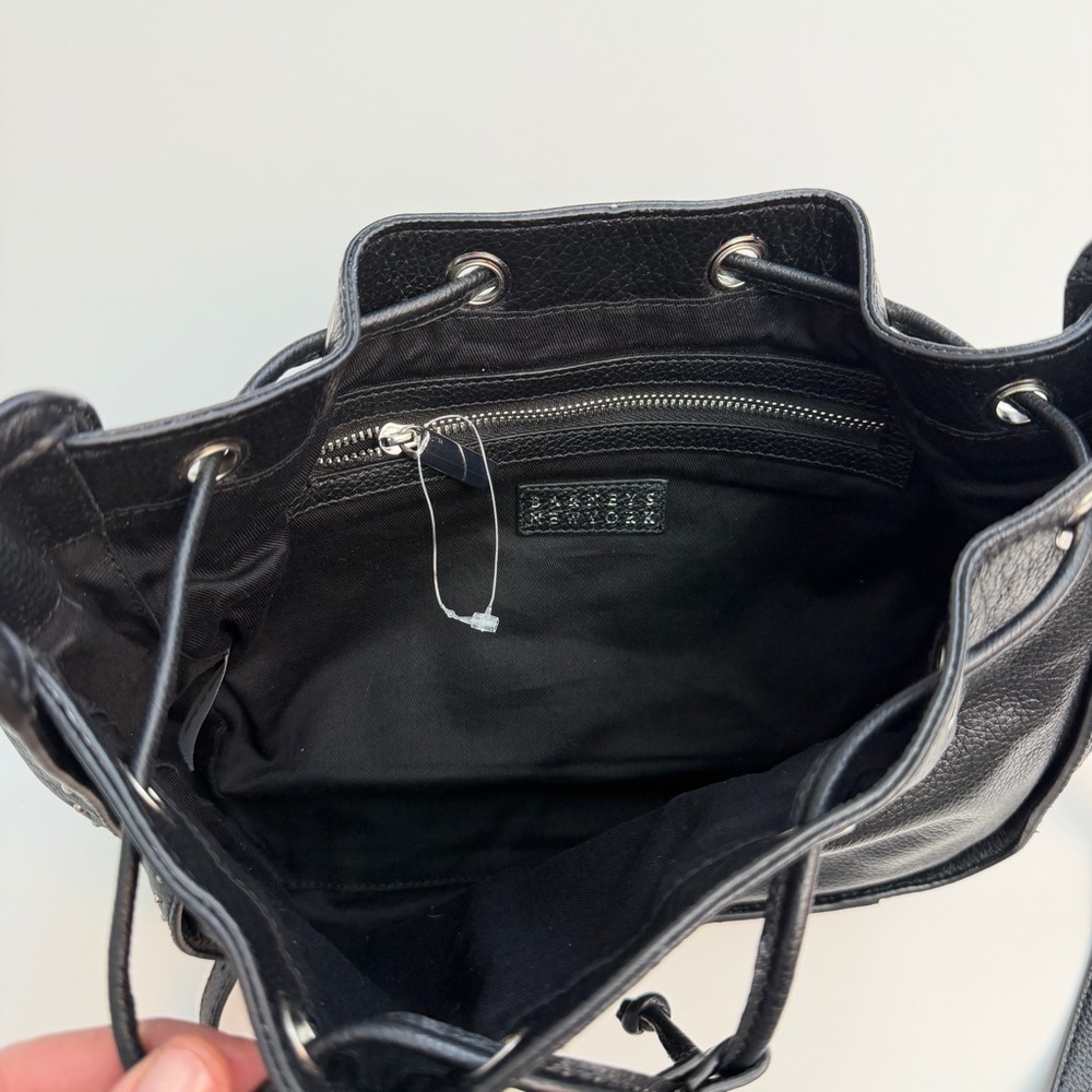 *New* Barney’s New York Black Leather Studded Bucket Bag - Picture 7 of 7